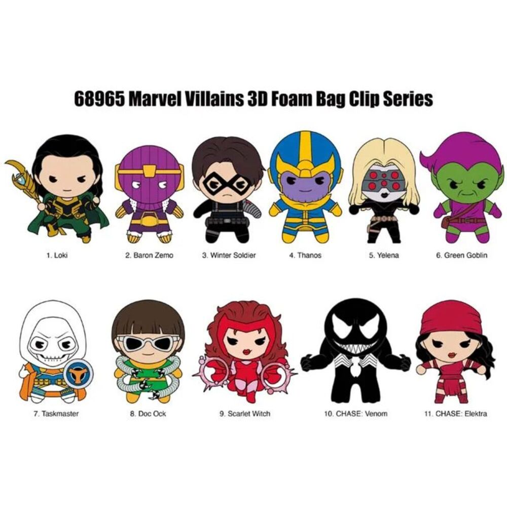 Monogram - Marvel Villains 3D Foam Bag Clip  COLLECTIBLES